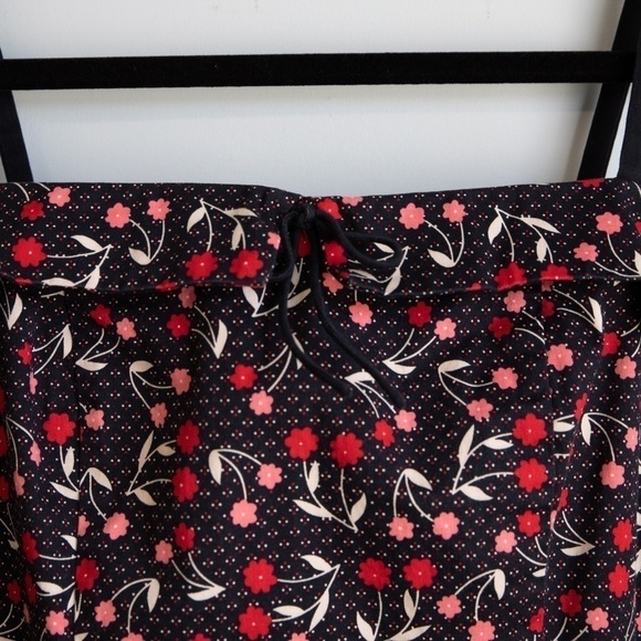 Ann Taylor Loft black with red and pink florals mini dress-2P - Picture 3 of 5